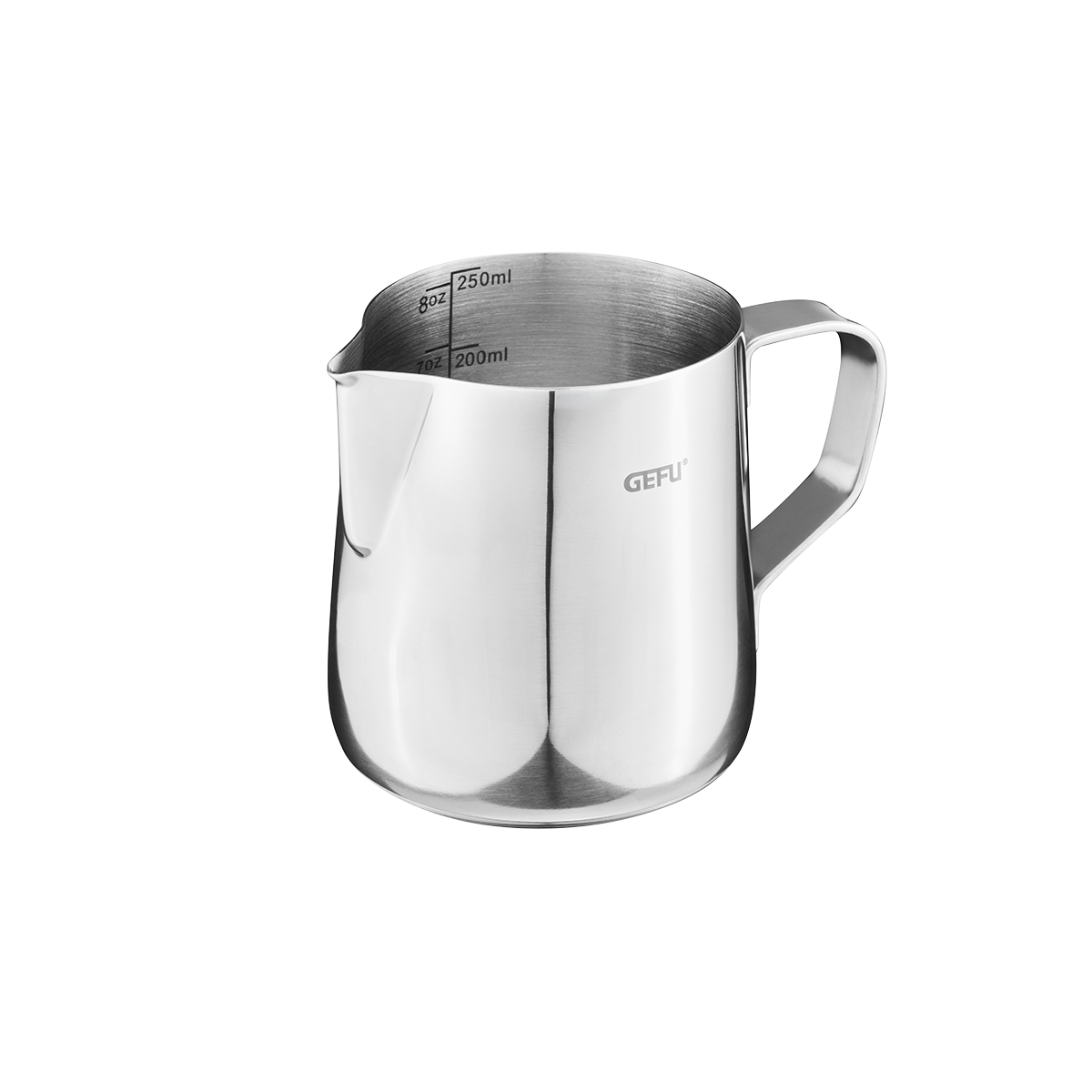 GEFU Milchkännchen BARISTA 250 ml mit Skala aus Edelstahl