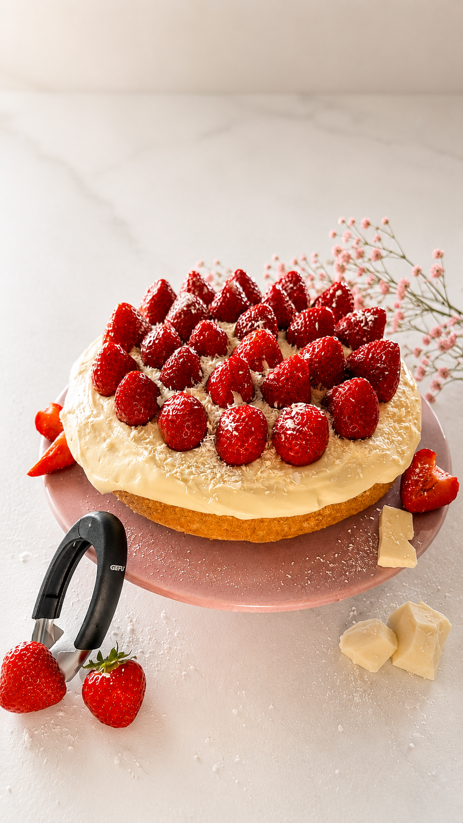 Cremiger Erdbeer-Vanillekuchen