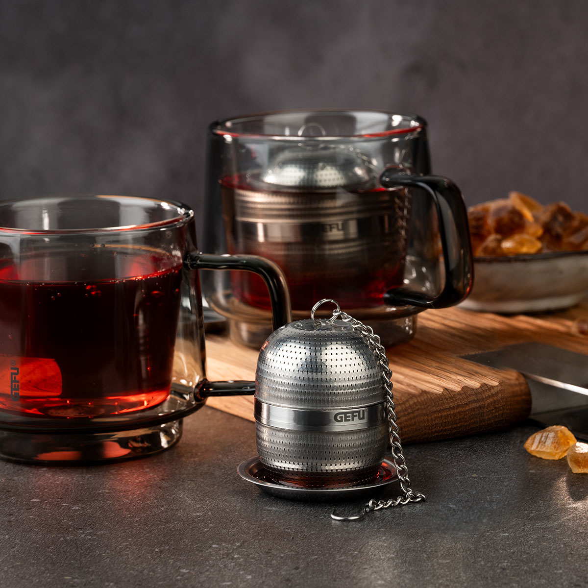 Tea infuser with drip tray VELORA