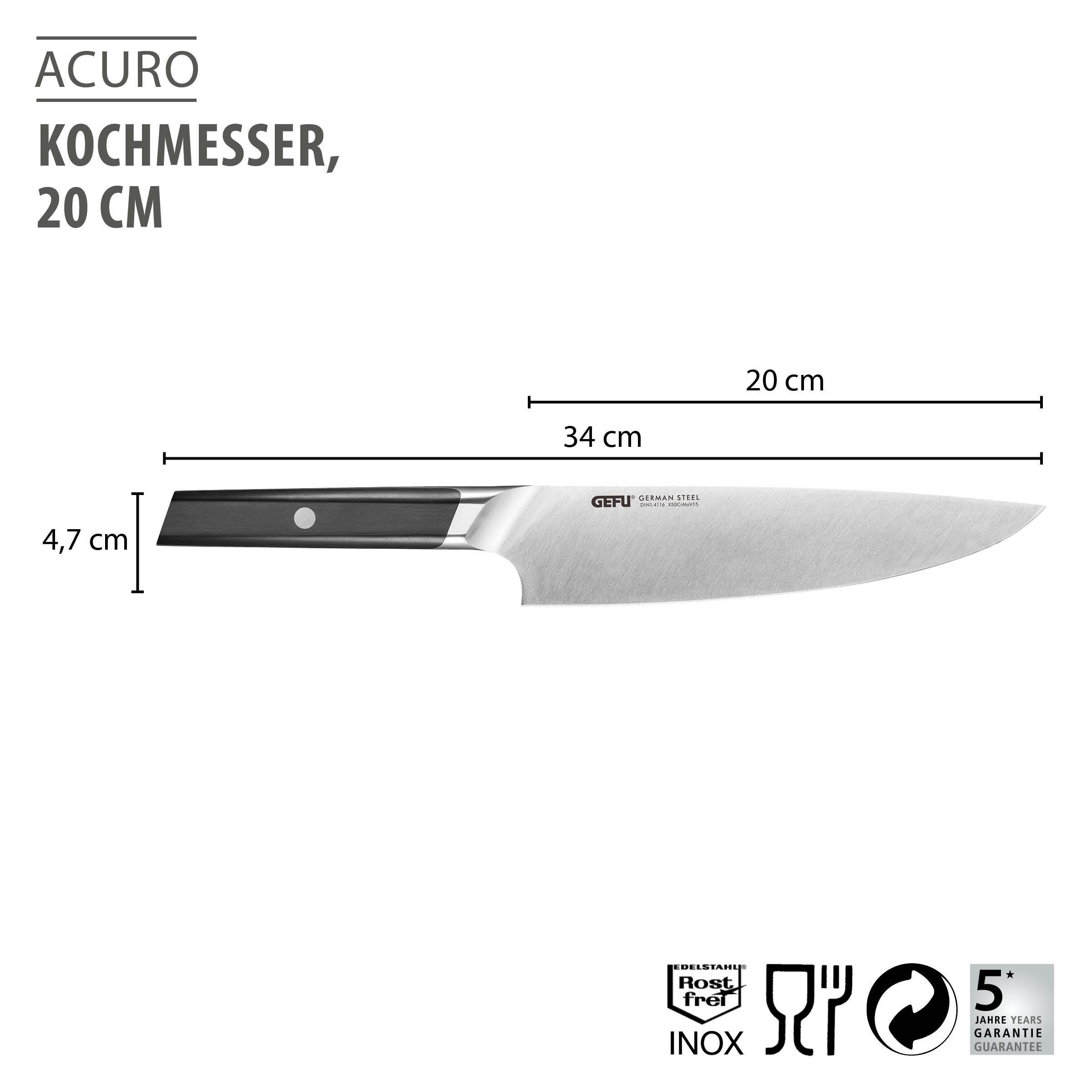 Kochmesser ACURO, 20 cm