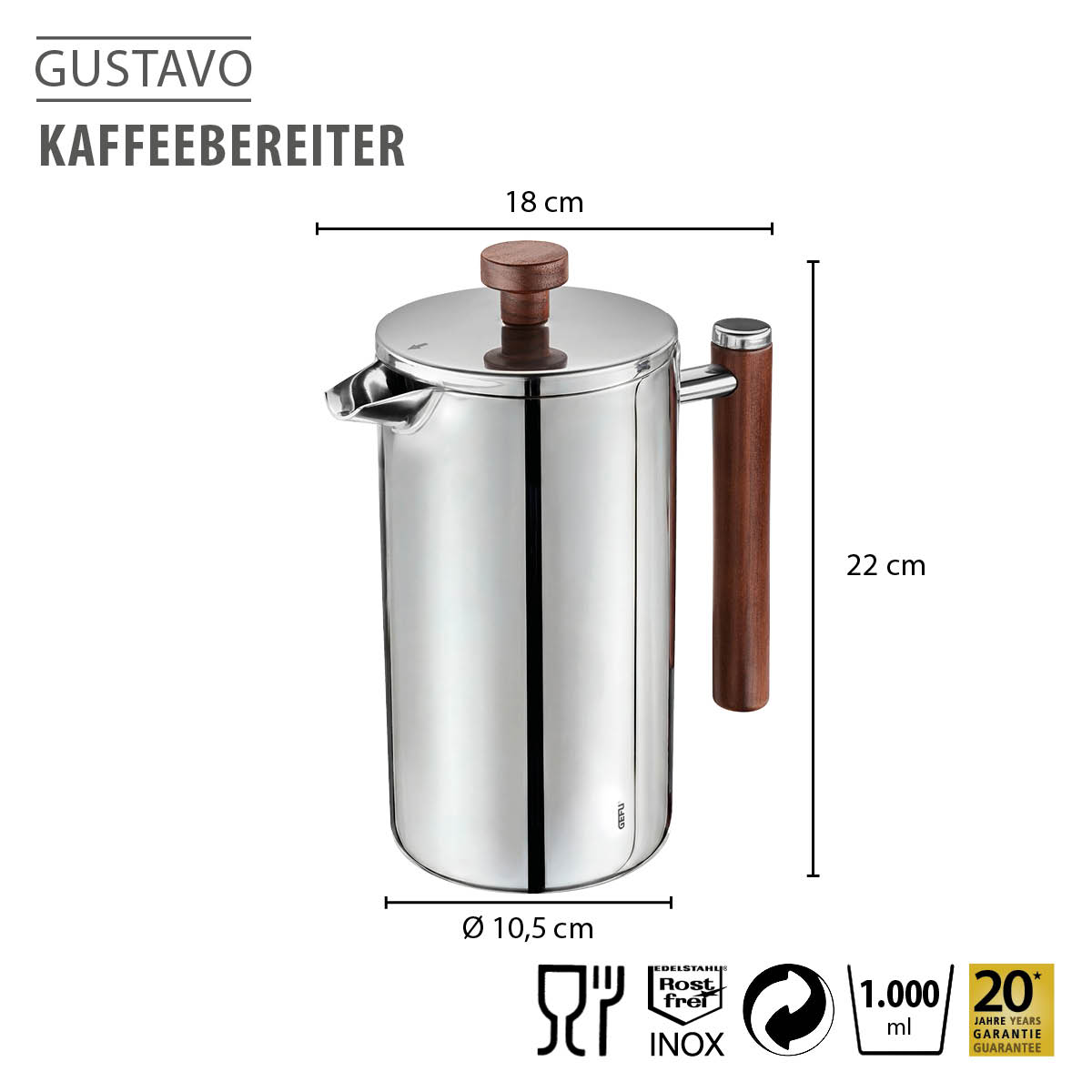 Kaffeebereiter GUSTAVO, 1.000 ml