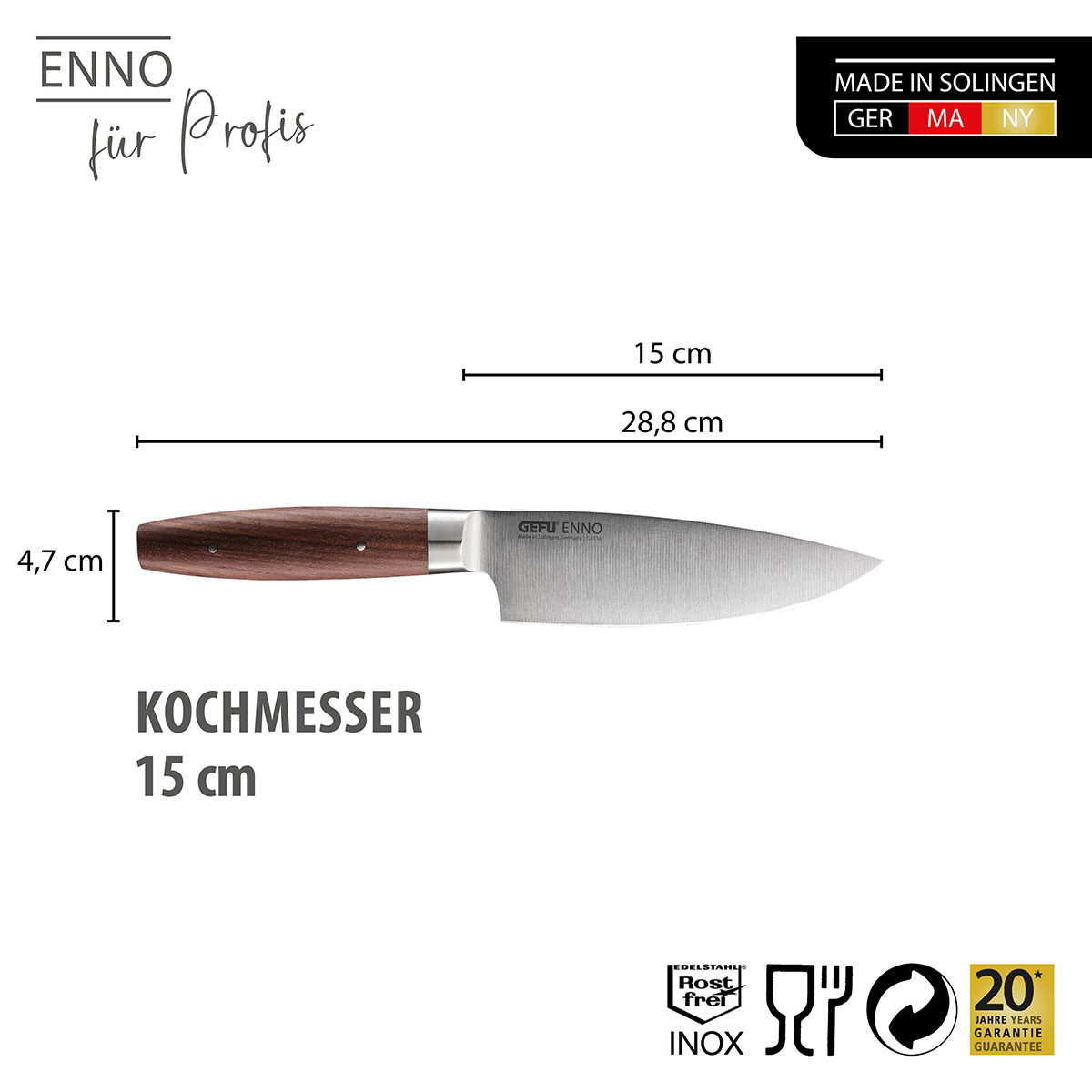 Kochmesser ENNO, 15 cm