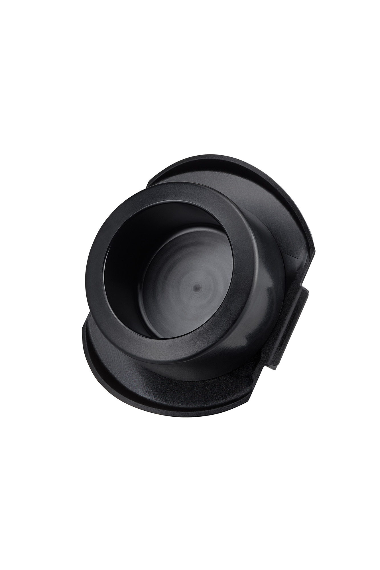 Robuste schwarze Kunststoffabdeckung für technische Geräte Schwarze Kunststoffabdeckung in runder Form, ideal für technische Anwendungen und Schutz von Geräten