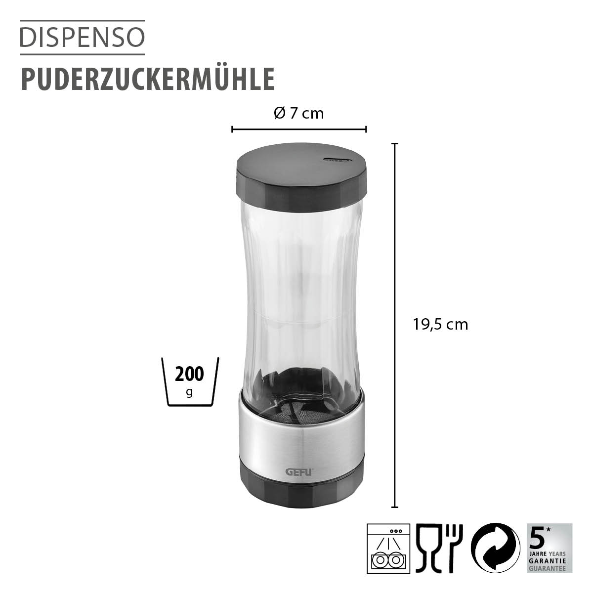 Icing sugar dispenser DISPENSO