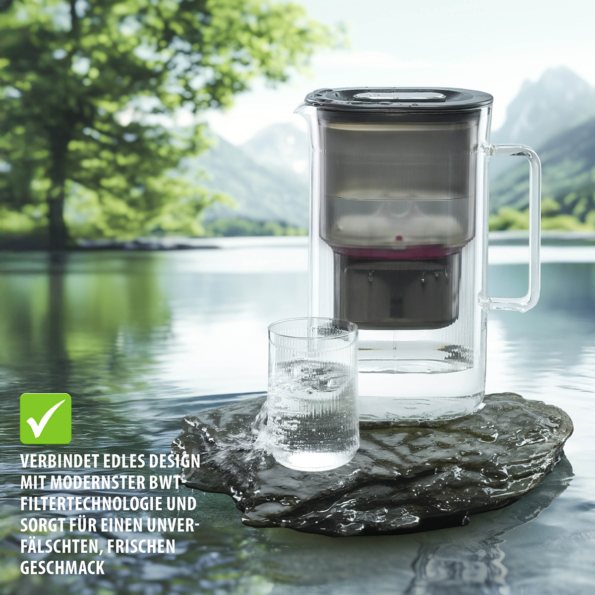 Table water filter incl. filter cartridge PURALIS