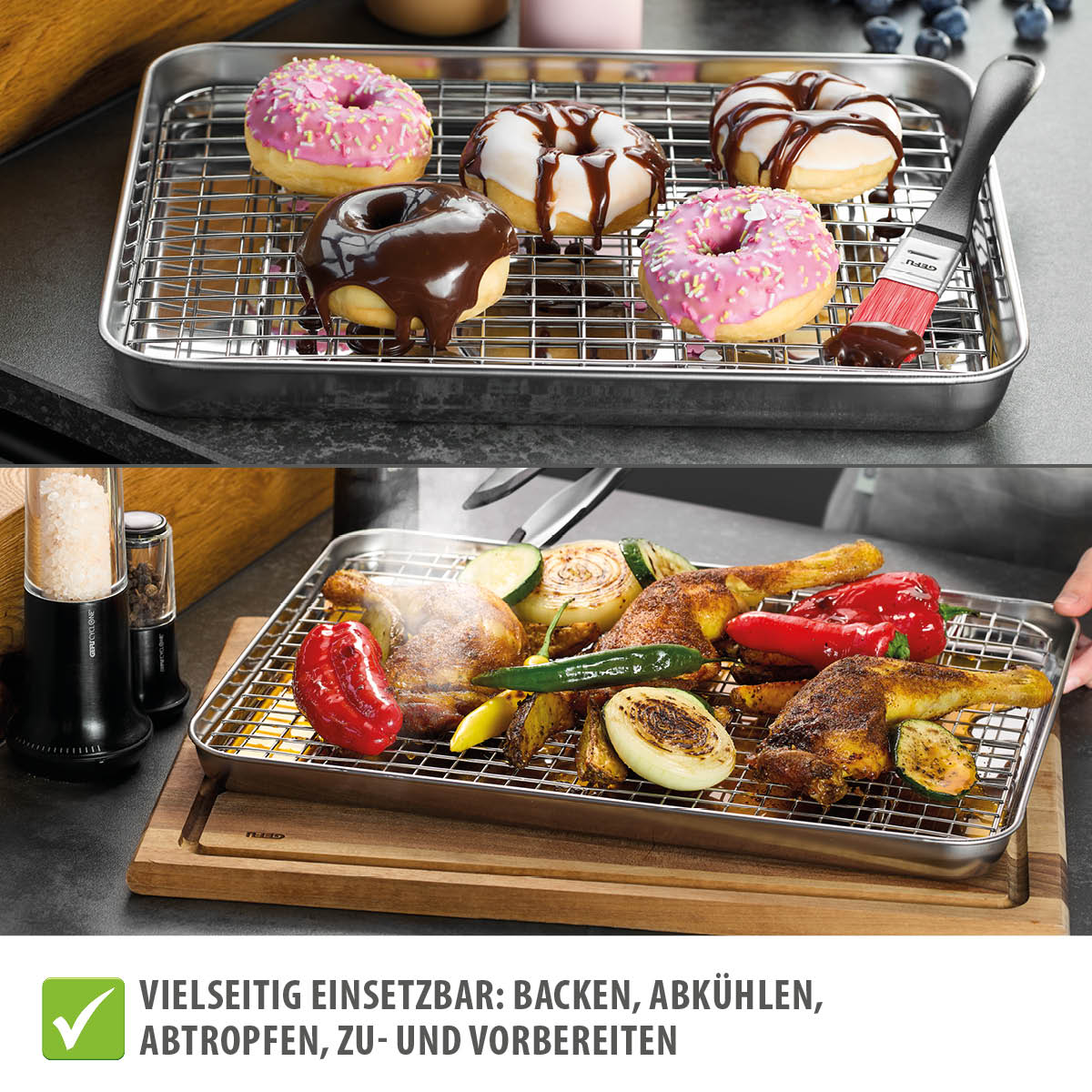 Backblech mit Abkühlgitter VARIADO, 40,5 cm
