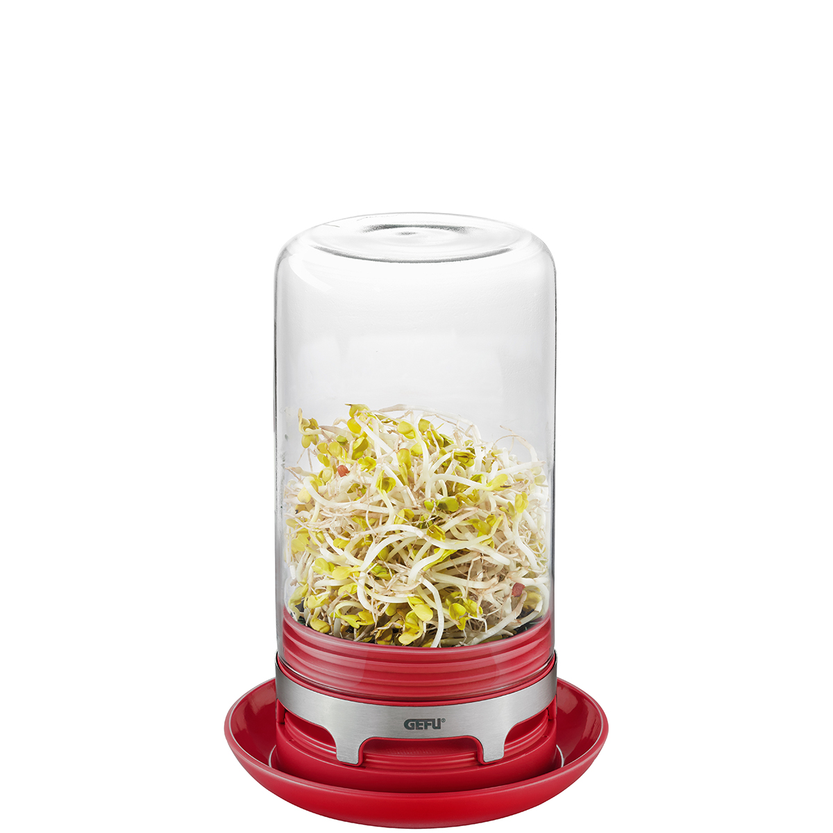 Sprouting jar BIVITA, raspberry red