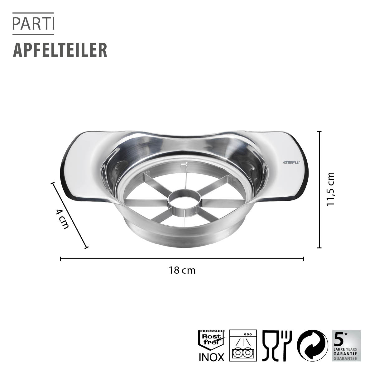 Apfelteiler PARTI, Edelstahl