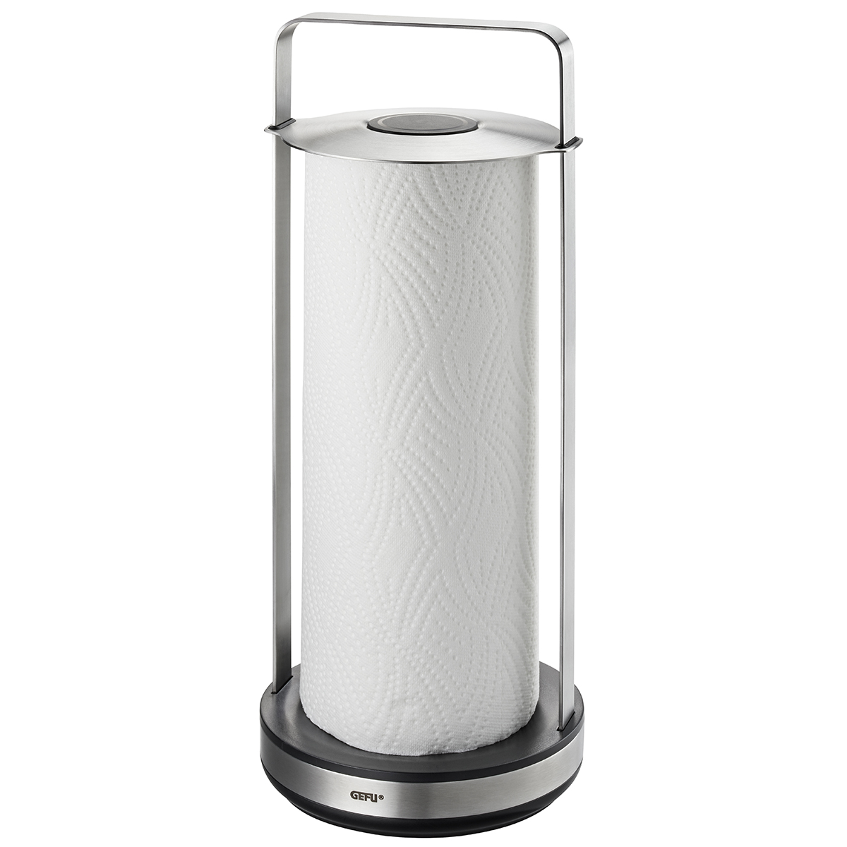 Edelstahl Küchenrollenhalter von GEFU Moderner Edelstahl Küchenrollenhalter mit Papierrolle von GEFU