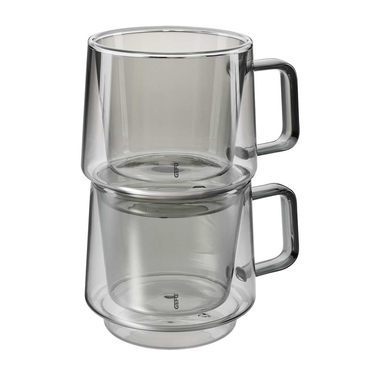 Zwei stapelbare GEFU Thermogläser CALORA, 200 ml, doppelwand