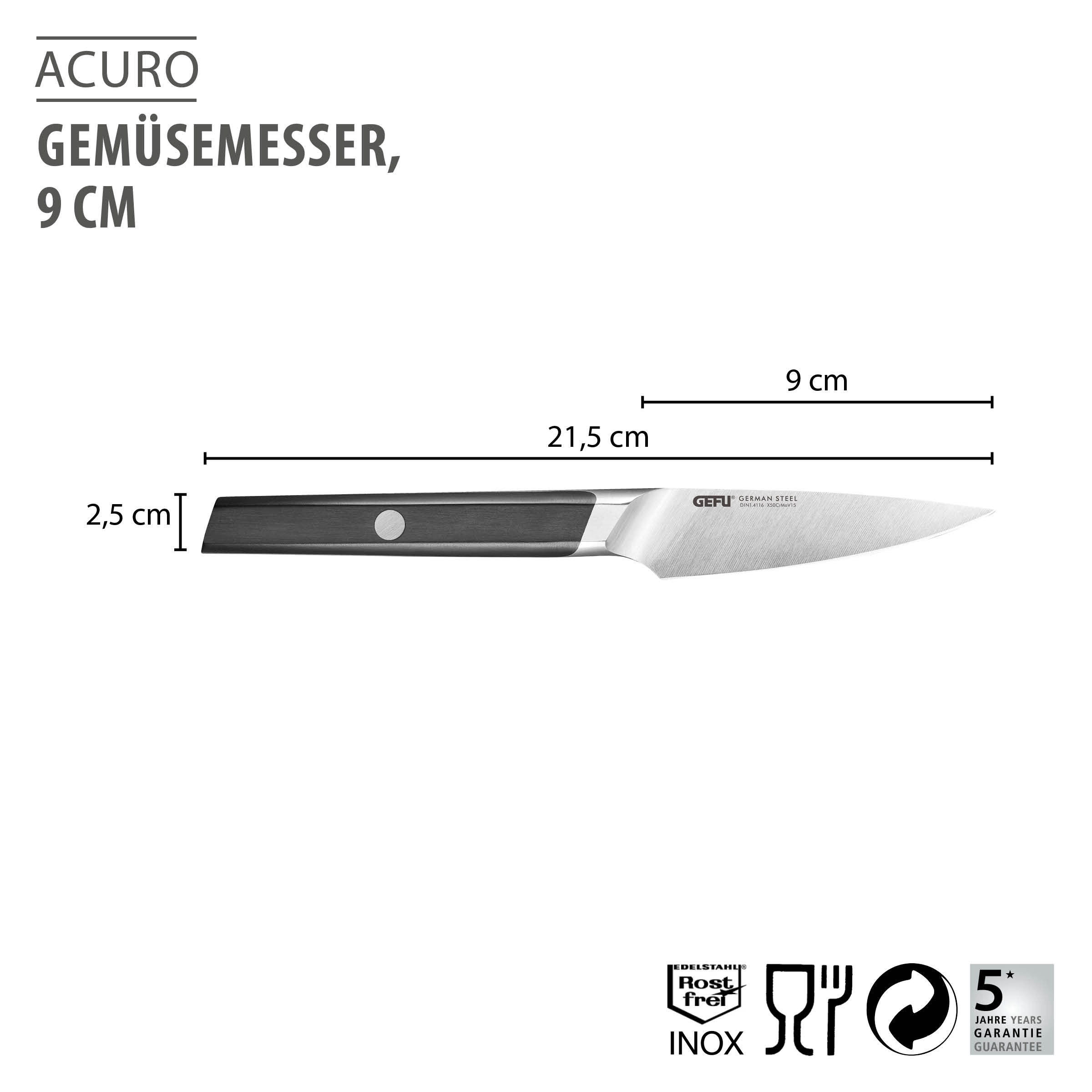 Gemüsemesser ACURO, 9 cm
