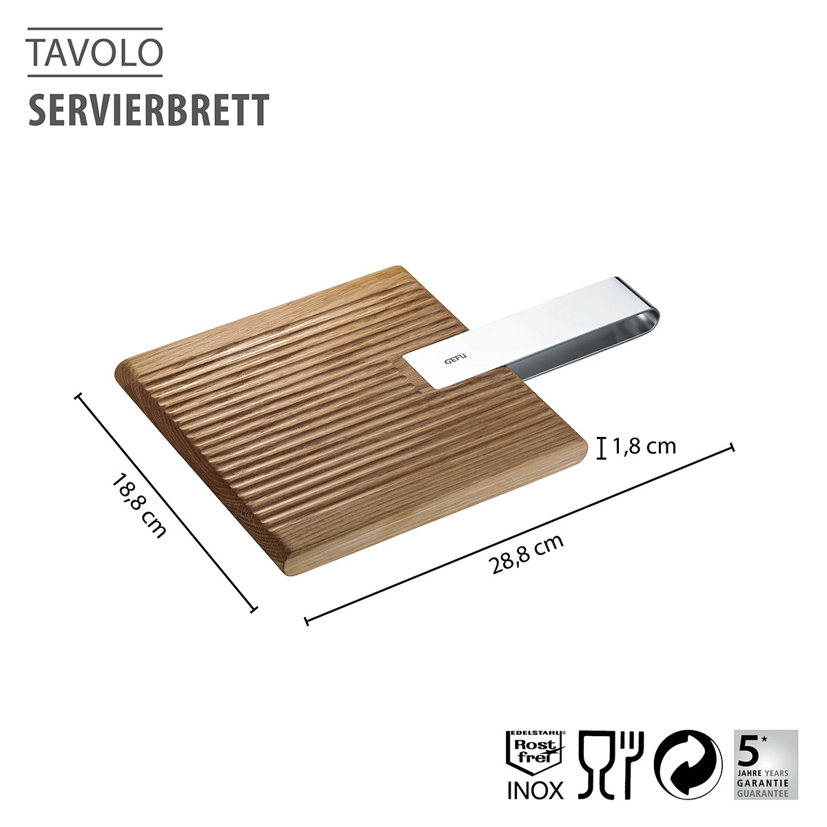 Servierbrett TAVOLO, quadratisch