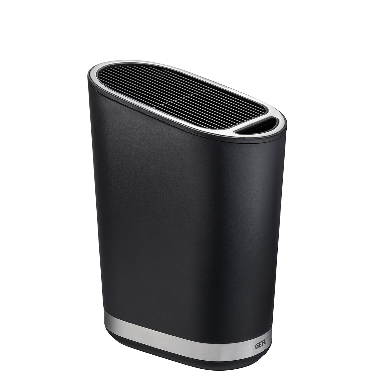 Eleganter Messerblock Schwarz aus Edelstahl Schwarzer Messerblock aus Edelstahl mit modernem Design