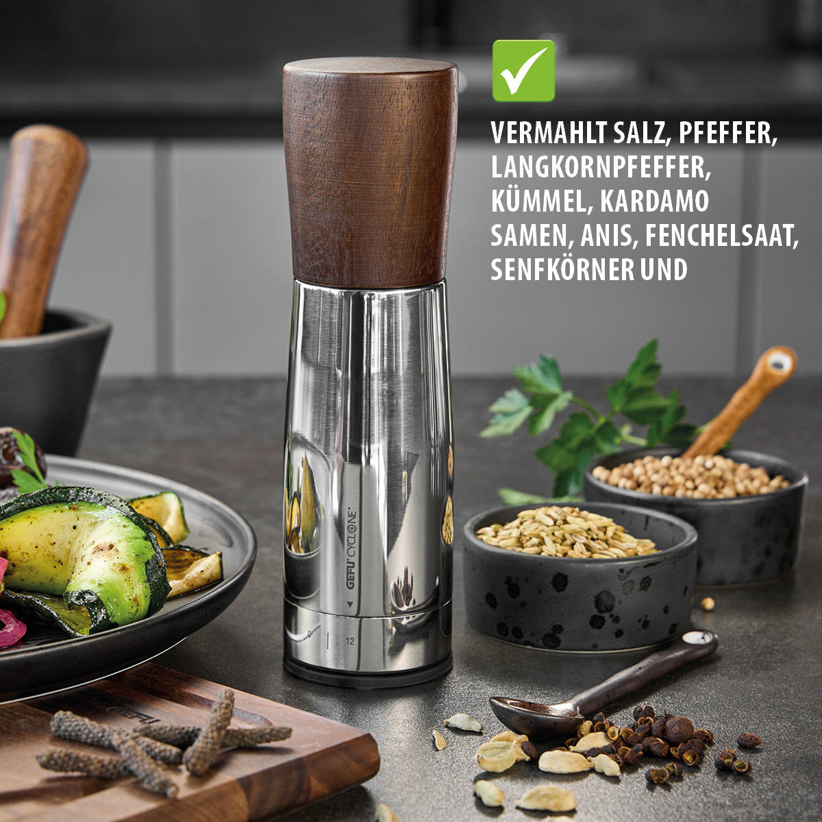 Gewürzmühle SPICE-GRIND: Präzisionsmahlwerk & Aromaerhaltung