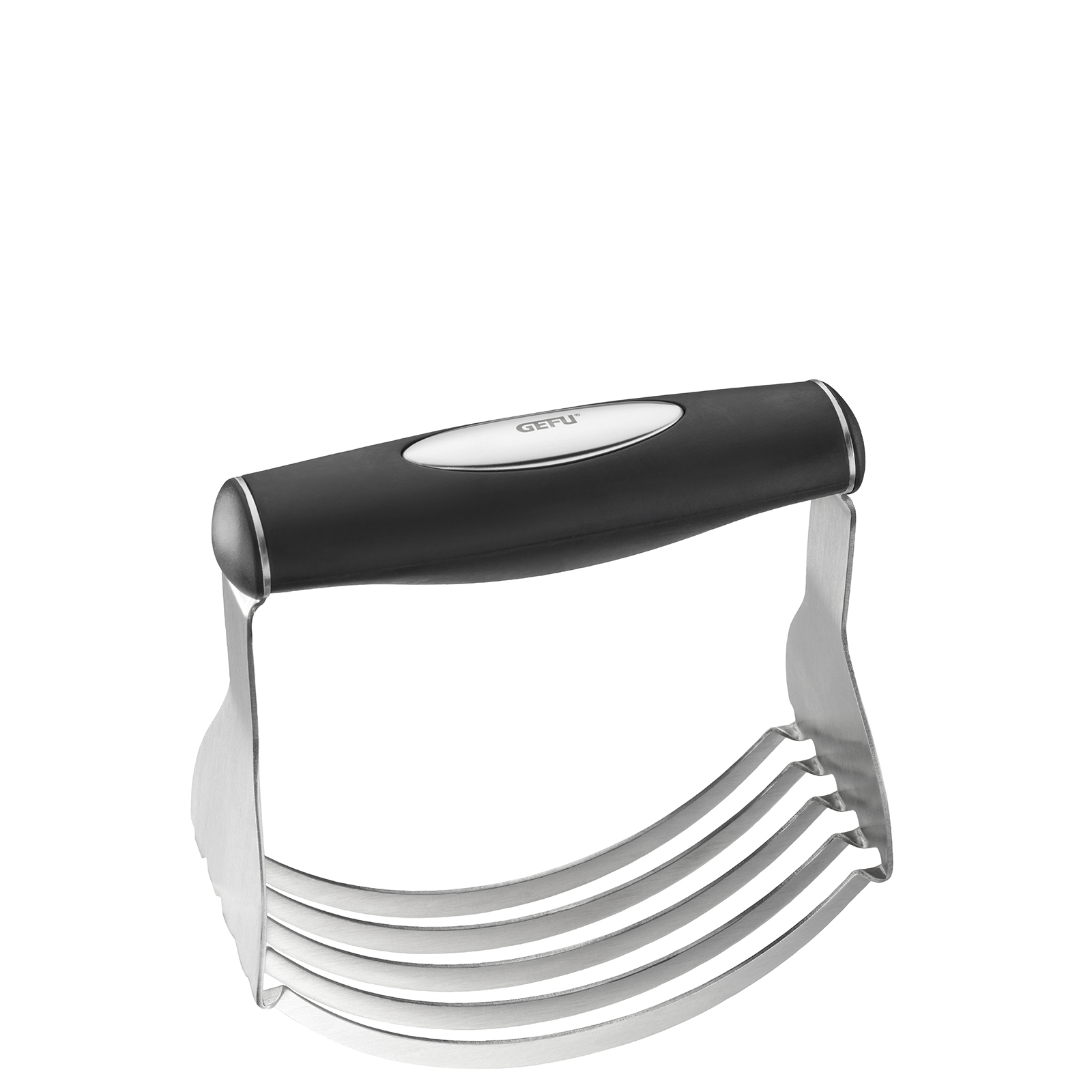 Robuster Teigmischer mit ergonomischem Griff aus Edelstahl Stabiler Teigmischer mit schwarzem Griff, ideal zum Kneten von Teig