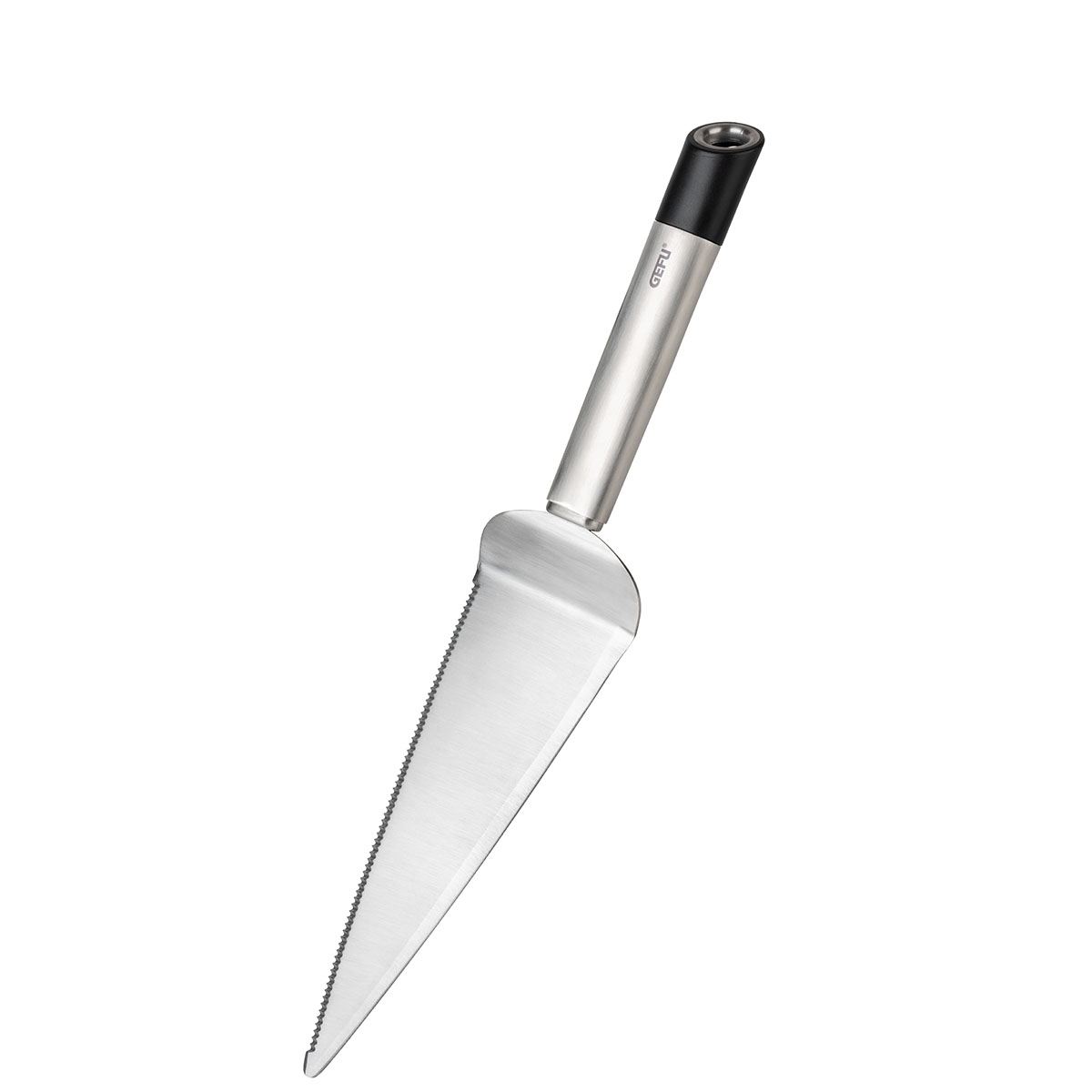 Hochwertiger Tortenheber aus Edelstahl mit Wellenschliff Edelstahl-Tortenheber mit gezackter Klinge und schwarzem Griff, ideal zum Servieren von Kuchen