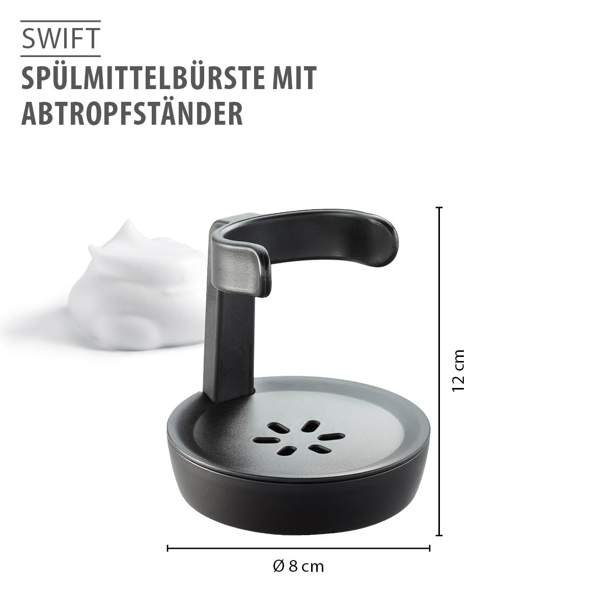 Washing-up liquid brush with drainer SWIFT