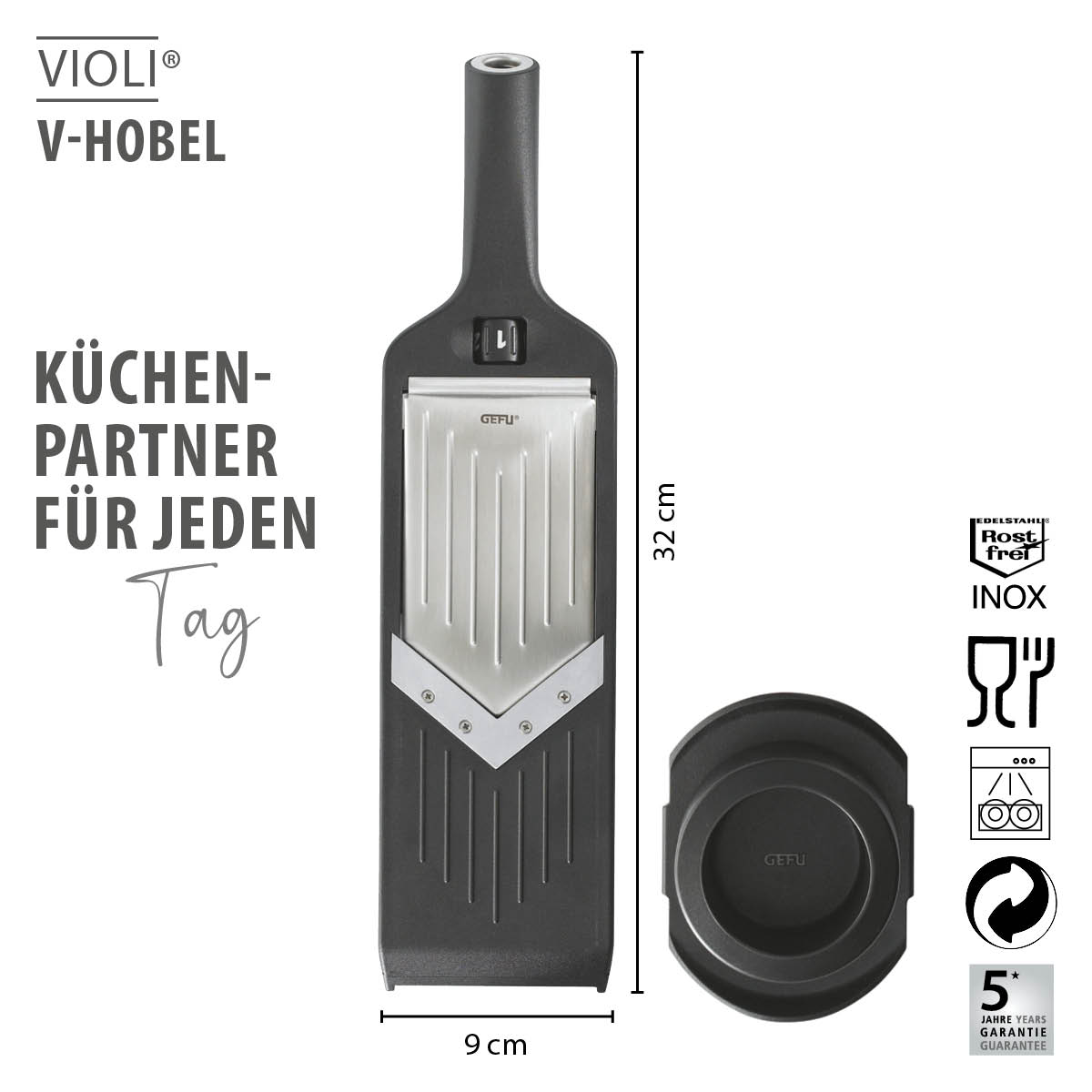 Violi V-Hobel - Der ideale Küchenhelfer für jeden Tag, 32 cm Edelstahl rostfrei Violi V-Hobel aus rostfreiem Edelstahl, Länge 32 cm, ideal für präzises Schneiden in der Küche