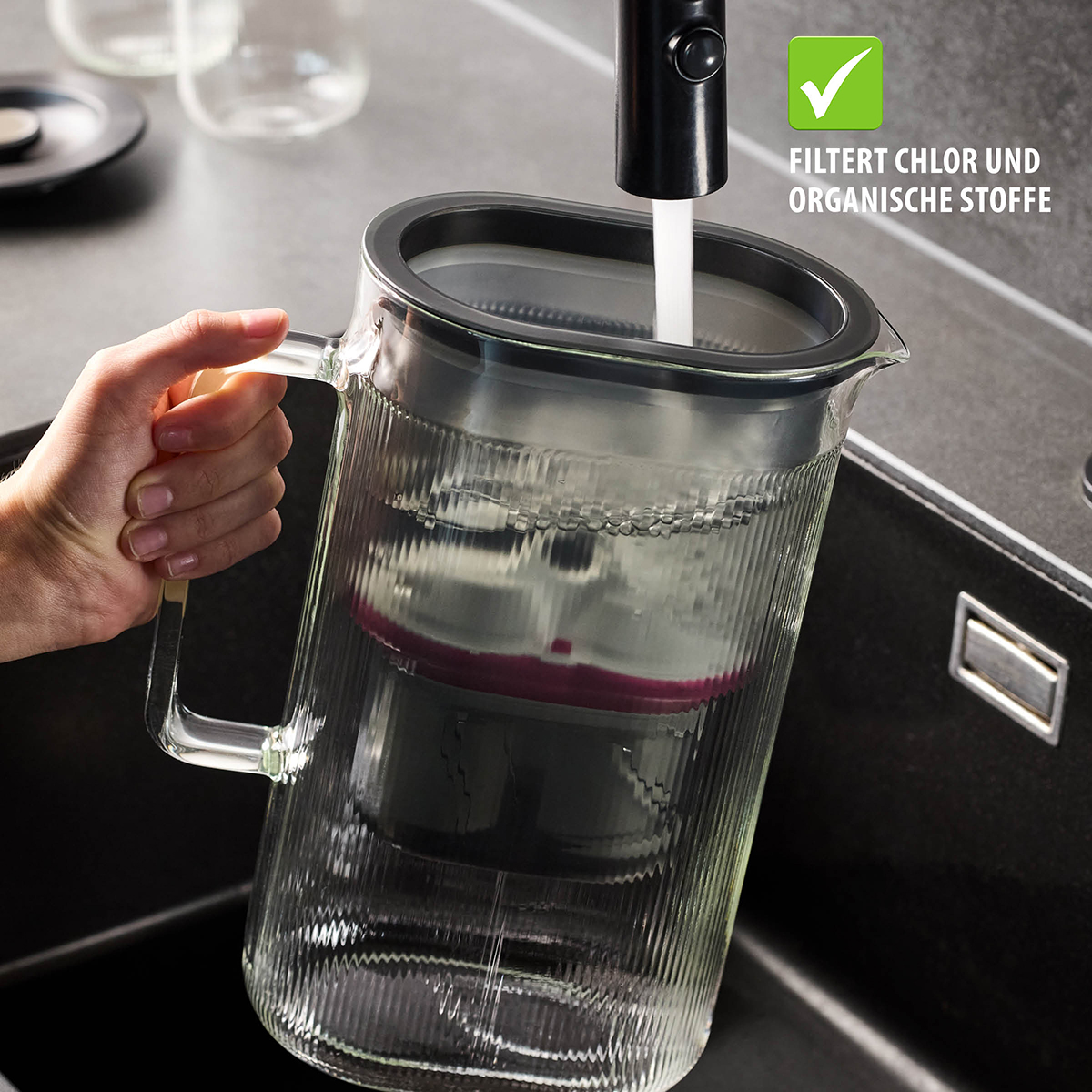 Table water filter incl. filter cartridge PURALIS