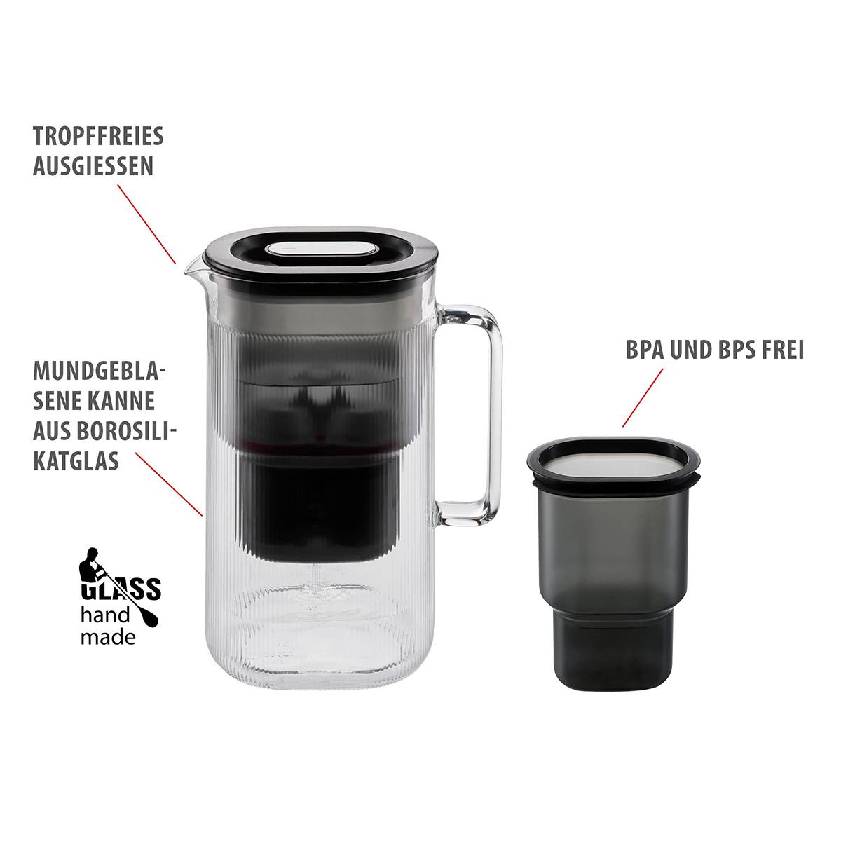 Table water filter incl. filter cartridge PURALIS