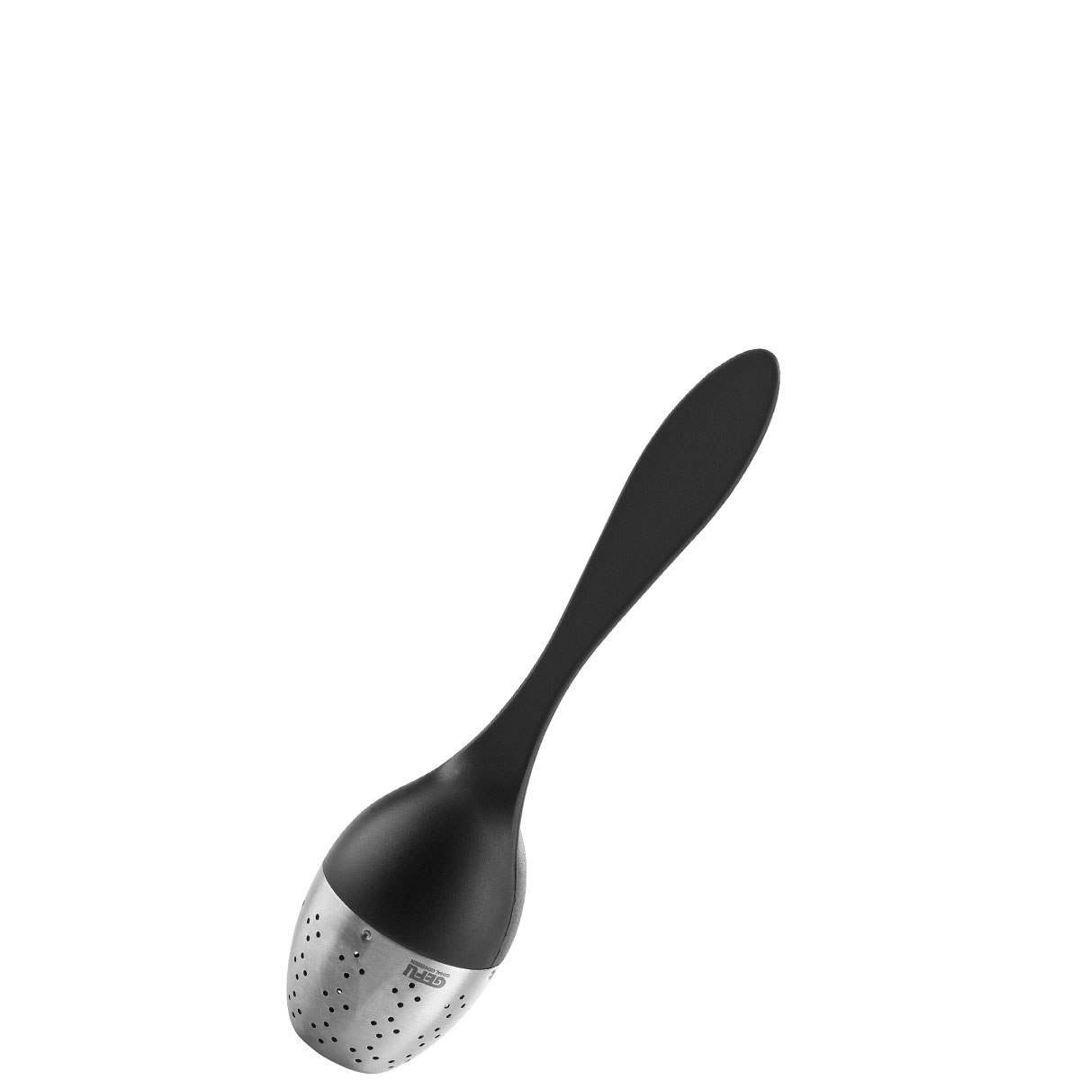 Modernes Tee-Ei aus Edelstahl und Silikon Schwarzes Tee-Ei mit Edelstahl-Infuser und Silikongriff