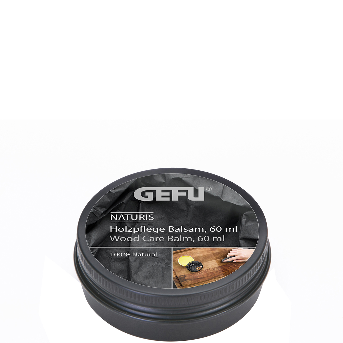 GEFU Naturis Holzpflege Balsam 60 ml Dose zur natürlichen Holzpflege