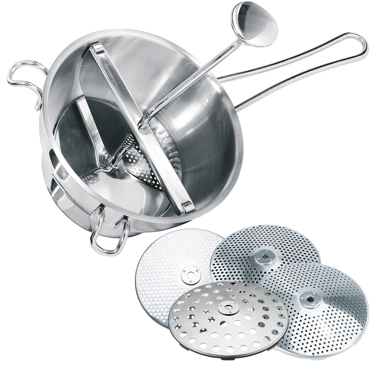 Set: Passiergerät FLOTTE LOTTE® multifunktional mit 4 Lochscheiben (1 mm, 2 mm, 3 mm, 8 mm) Set: Passiergerät FLOTTE LOTTE® multifunktional mit 4 Lochscheiben (1 mm, 2 mm, 3 mm, 8 mm)