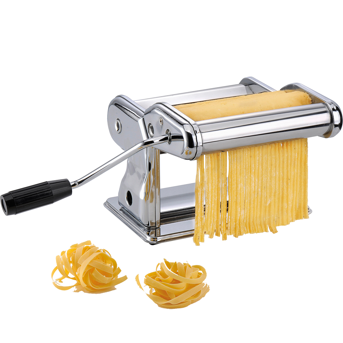 Manuelle Nudelmaschine aus Edelstahl für frische Pasta Edelstahl-Nudelmaschine mit Kurbel, die frische Pasta produziert