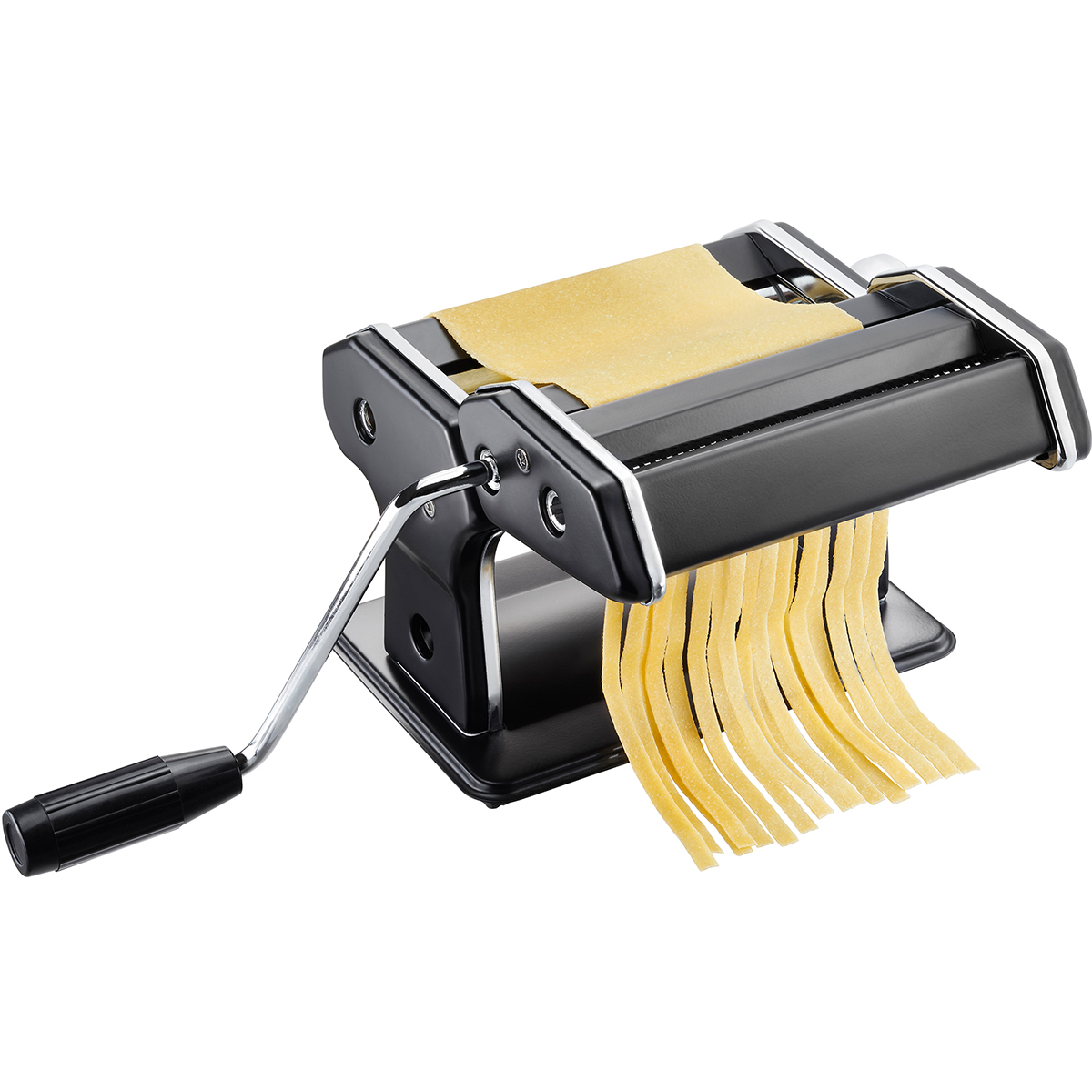Manuelle Nudelmaschine für frische Pasta Schwarze manuelle Nudelmaschine mit Kurbel, die frischen Teig zu Nudeln schneidet