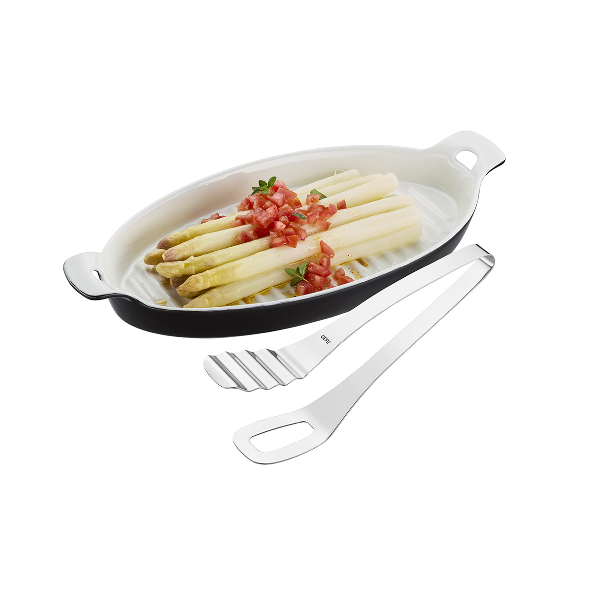Servierplatte mit Zange PRESENTO
