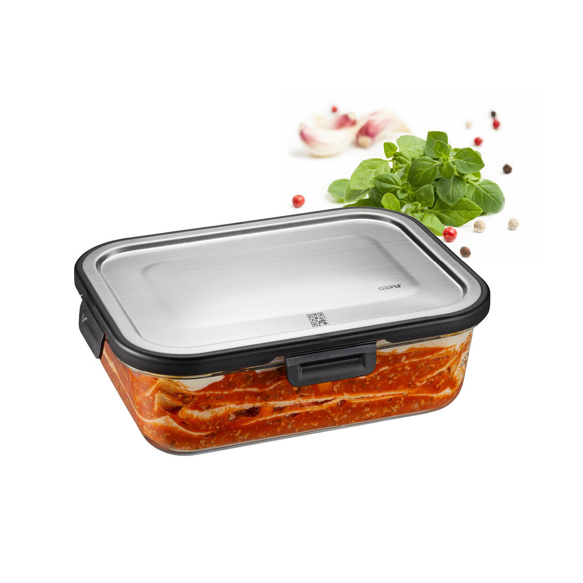 Food storage container MILO, rectangular, 1500 ml (Freshness control and stock checks via app)