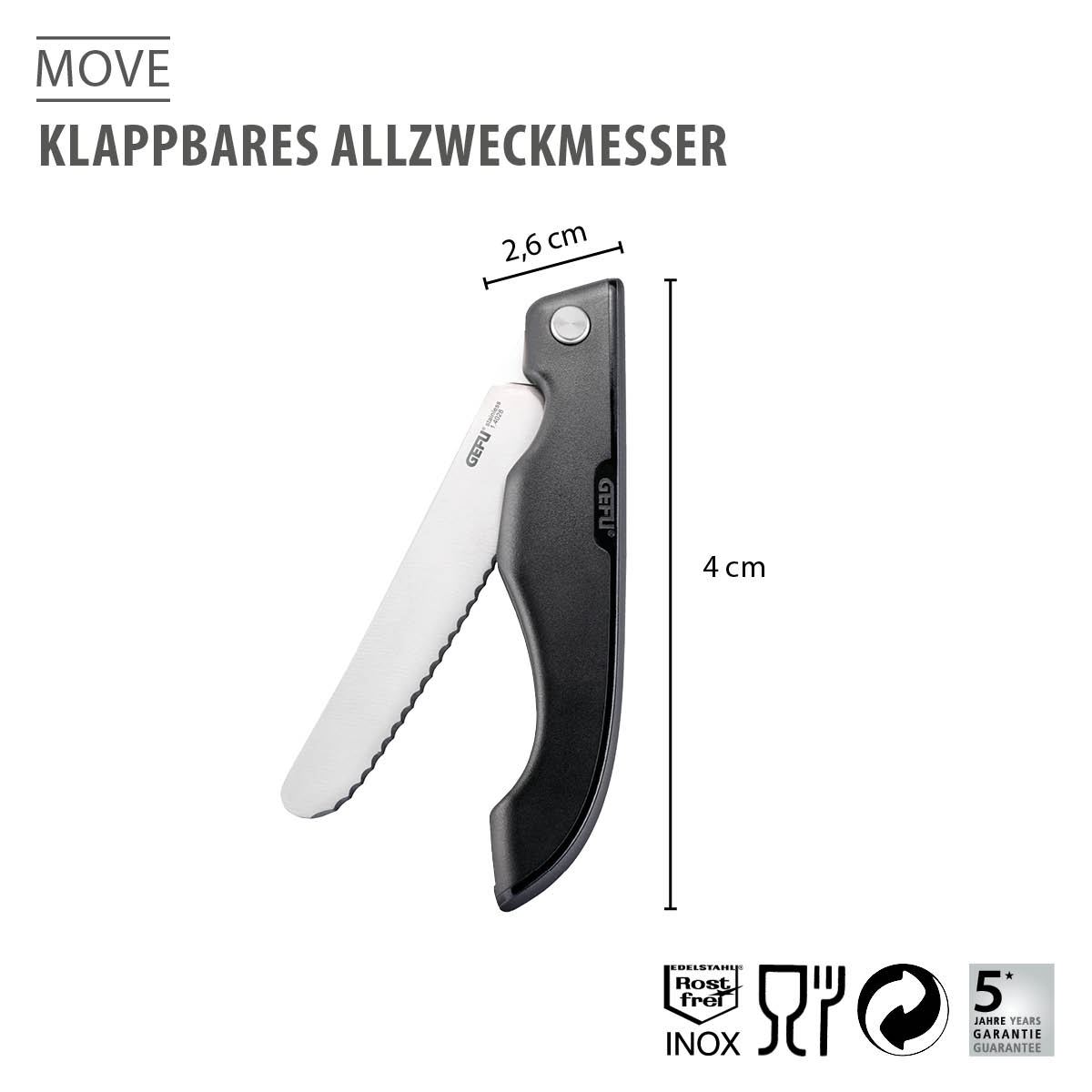Folding all-purpose knife MOVE