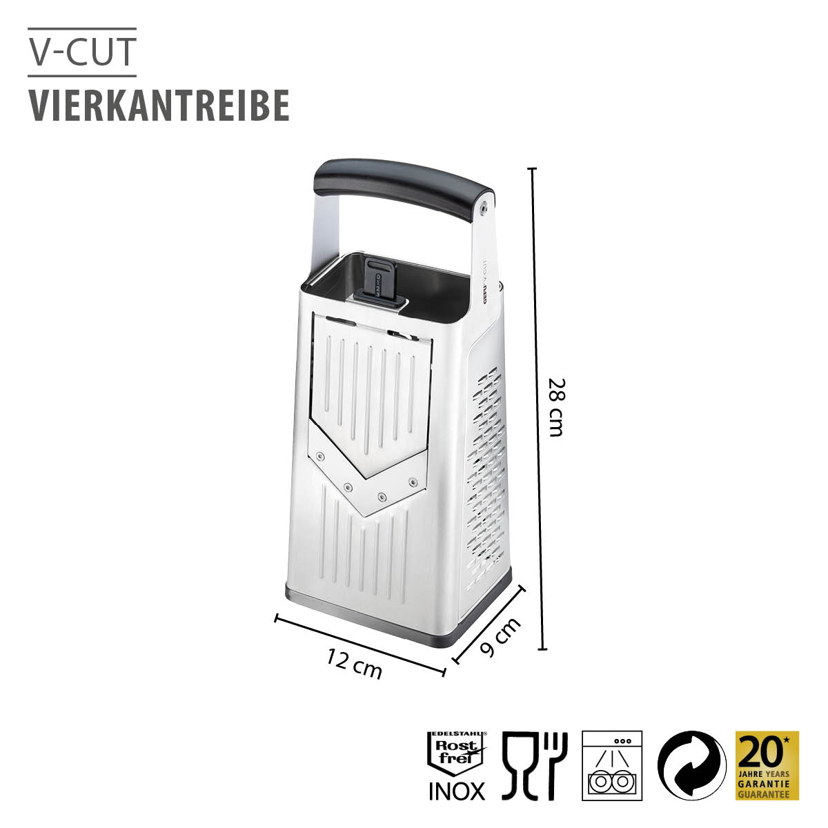 Four-way grater V-CUT