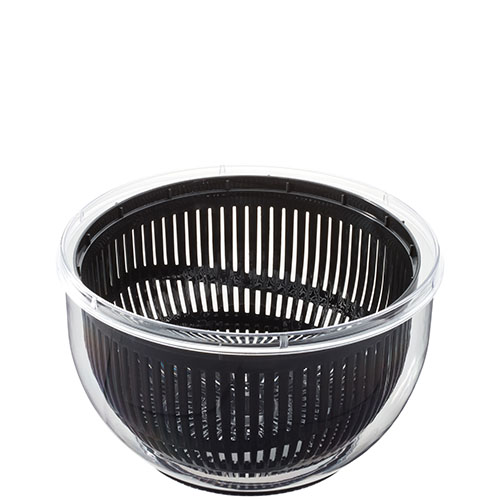 Hochwertige Salatschleuder mit transparentem Deckel Transparente Salatschleuder mit schwarzem Innenkorb, ideal zum Trocknen von Salat