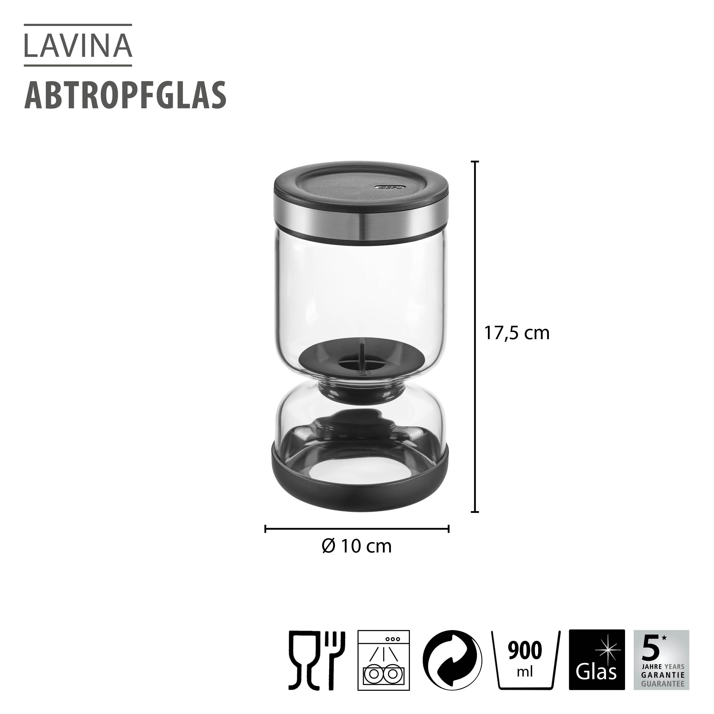 Abtropfglas LAVINA, 900 ml