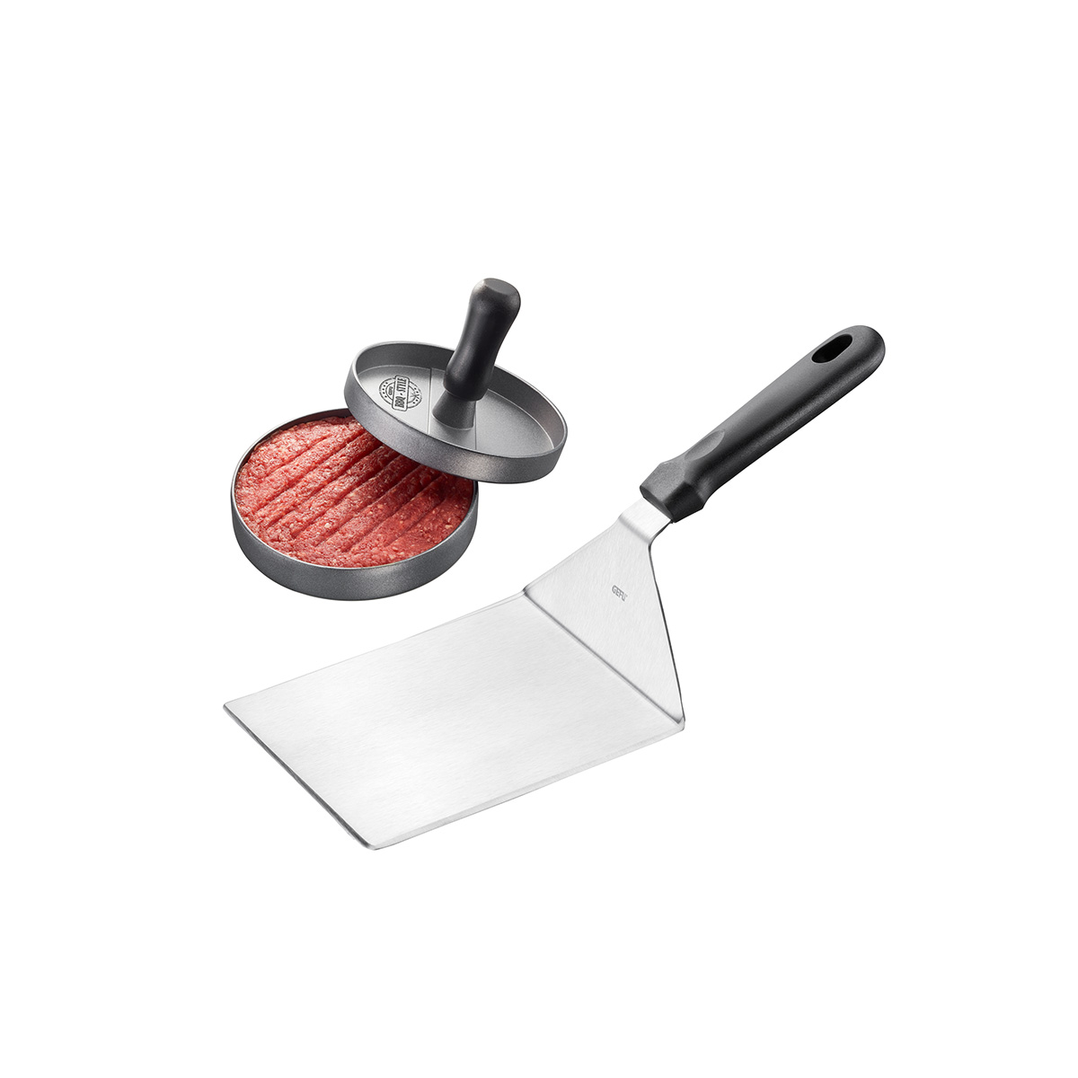 Set: Hamburger press BBQ + Spatula BBQ XXL