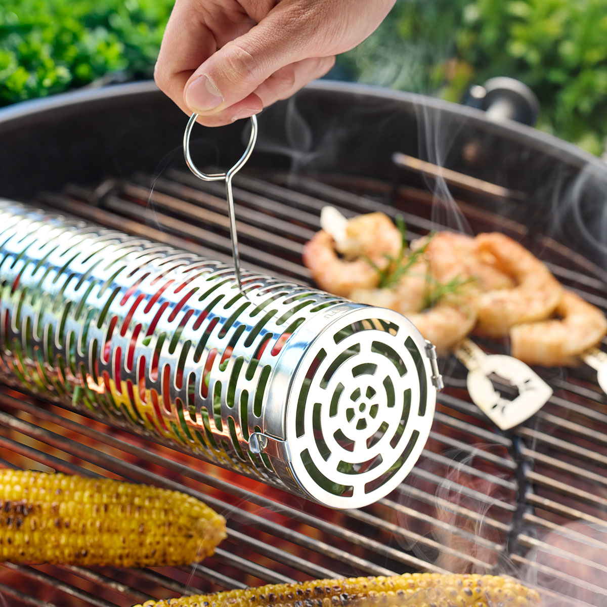 Rolling grill basket deluxe BBQ, 30,5 cm