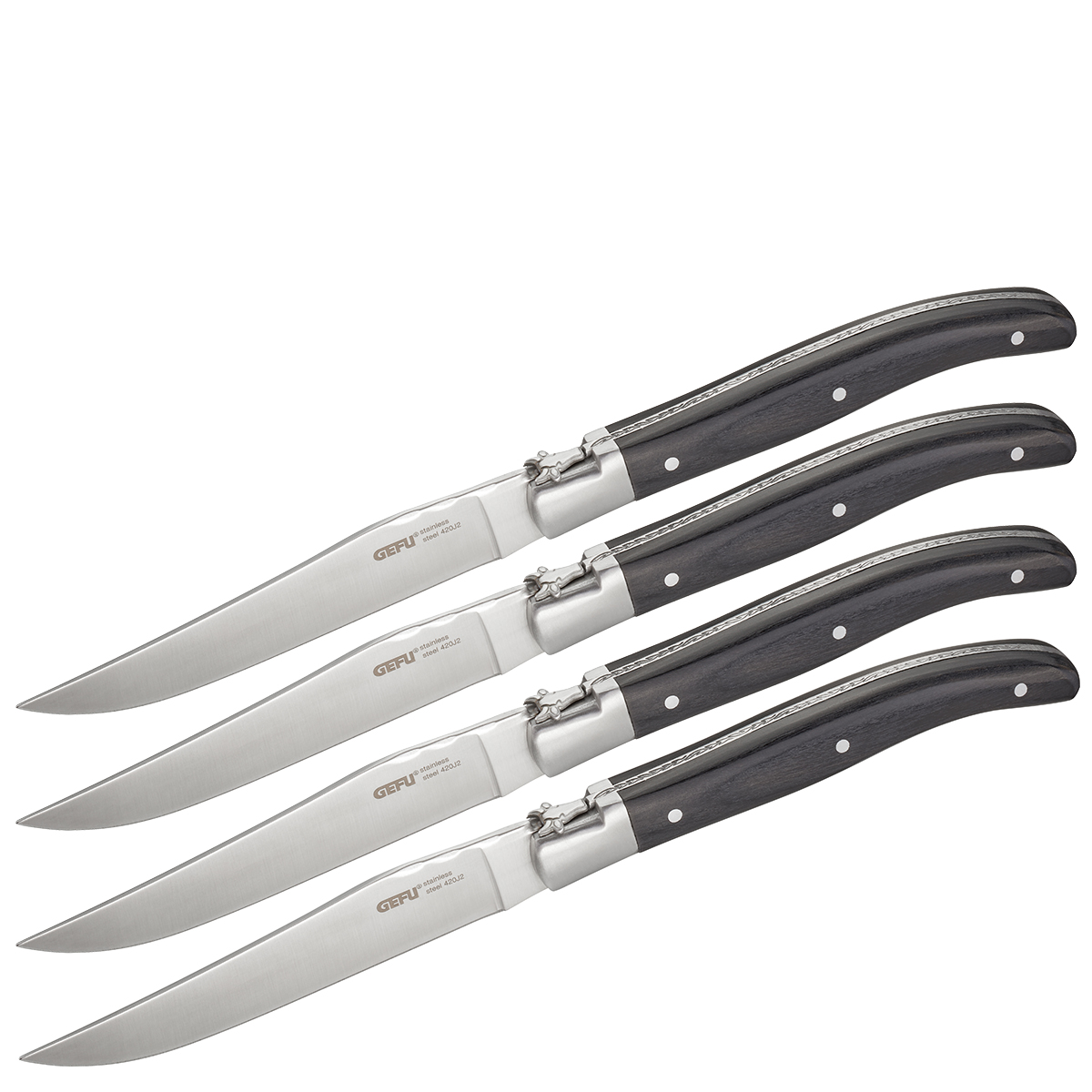 Steak knife set BASCO, 4 pcs. in an elegant pine box