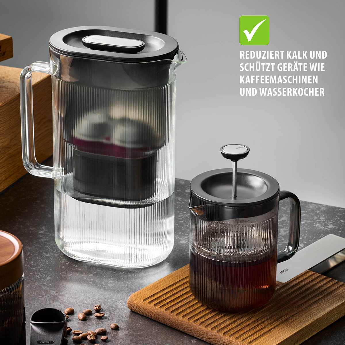 Table water filter incl. filter cartridge PURALIS
