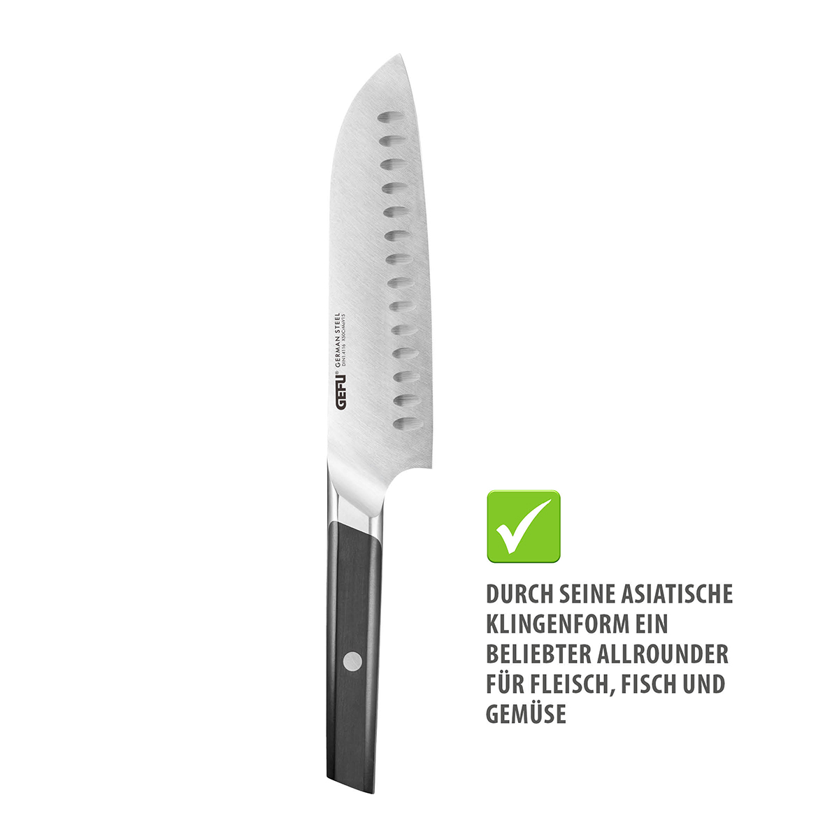 Santokumesser ACURO, 18 cm Kullenschliff