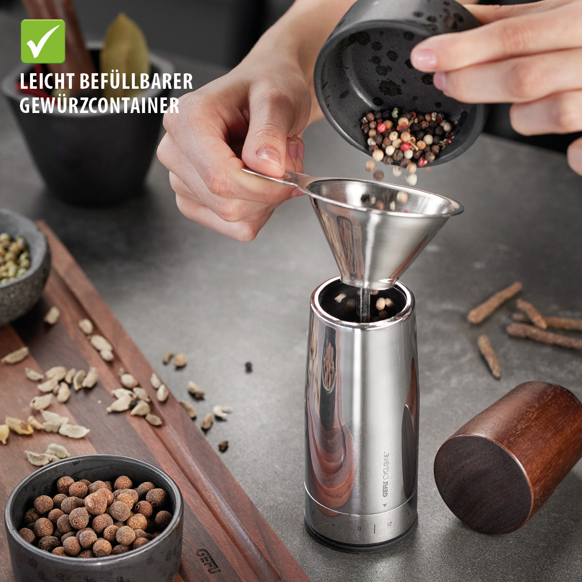 Gewürzmühle SPICE-GRIND: Präzisionsmahlwerk & Aromaerhaltung