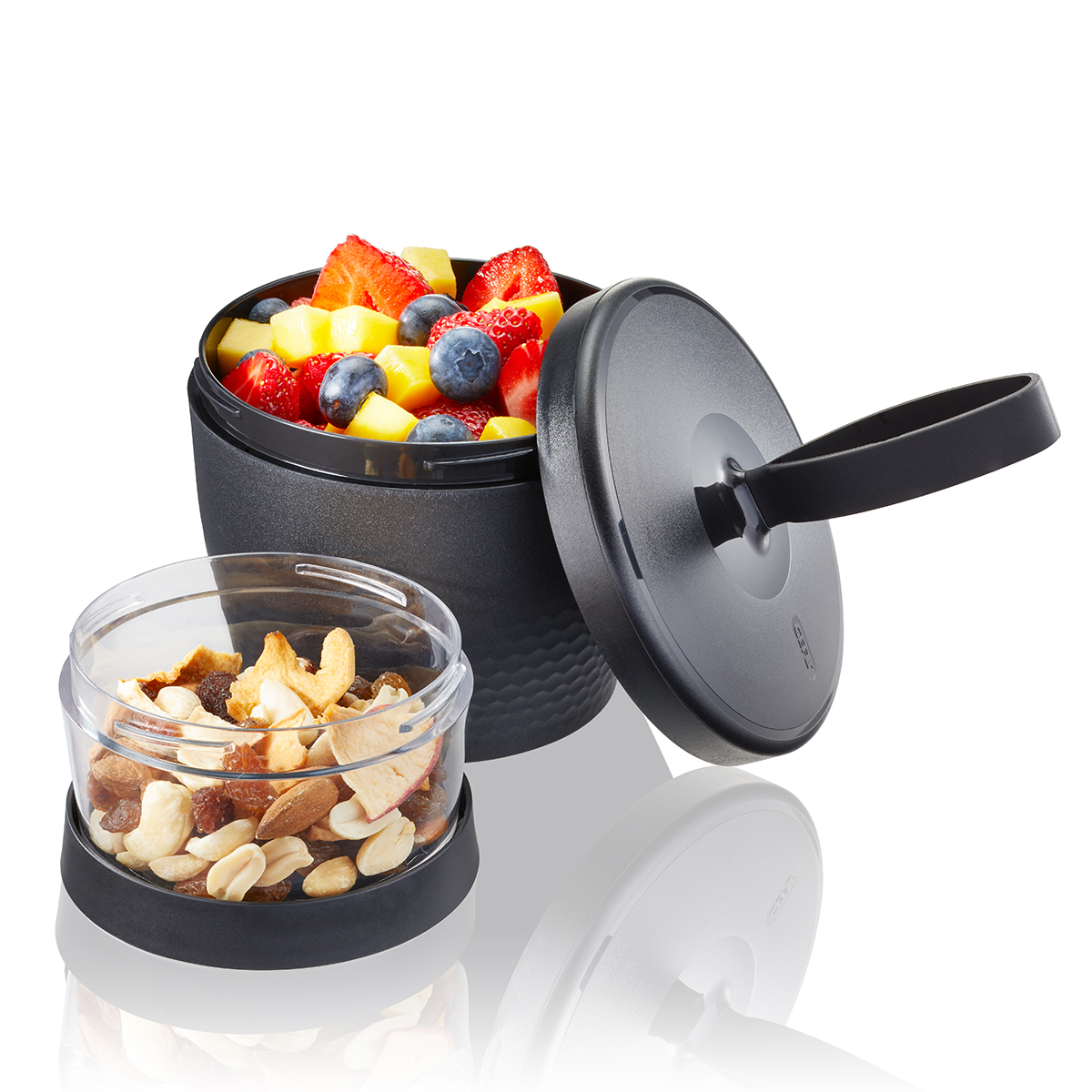 Snack Box FOODIE, 570 ml und 185 ml, schwarz