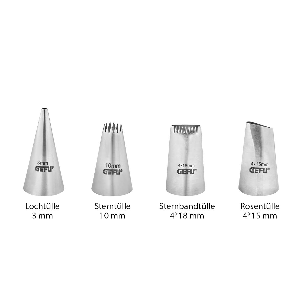 Spritztüllen-Set DECORE, 4-teilig
