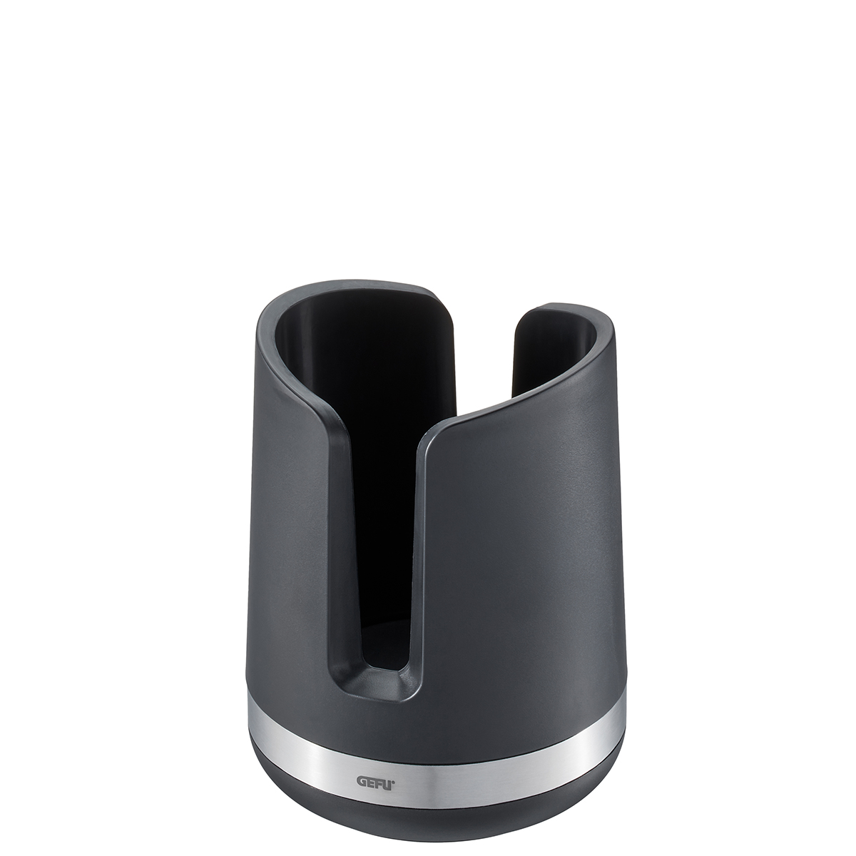 GEFU Messerhalter aus Kunststoff mit Edelstahlring, schwarz Schwarzer GEFU Messerhalter aus Kunststoff mit Edelstahlring, geeignet zur Aufbewahrung von Küchenmessern