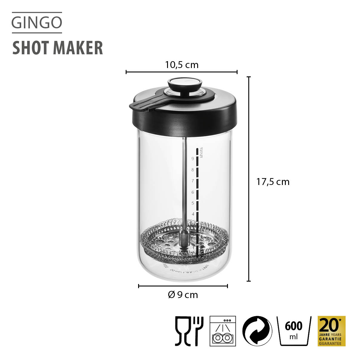 Shot Maker GINGO, 600 ml