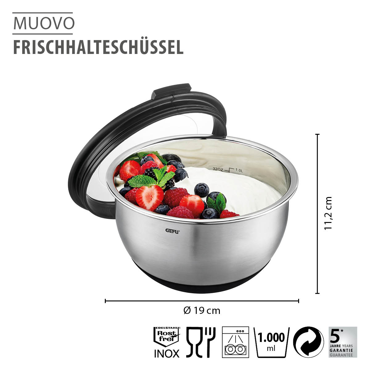 Food storage bowl, Ø 16 cm