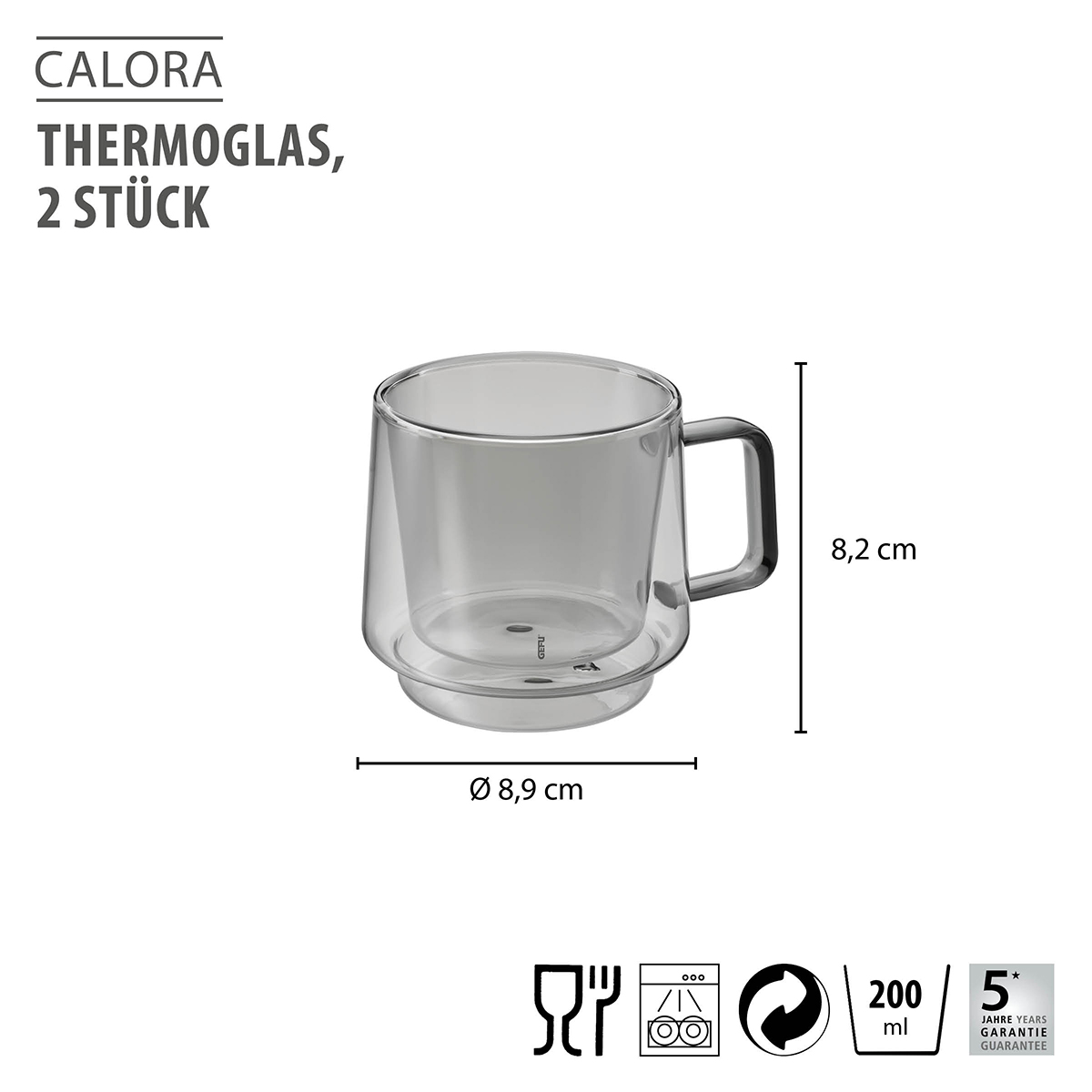 Thermoglas CALORA, 200 ml, 2 Stück