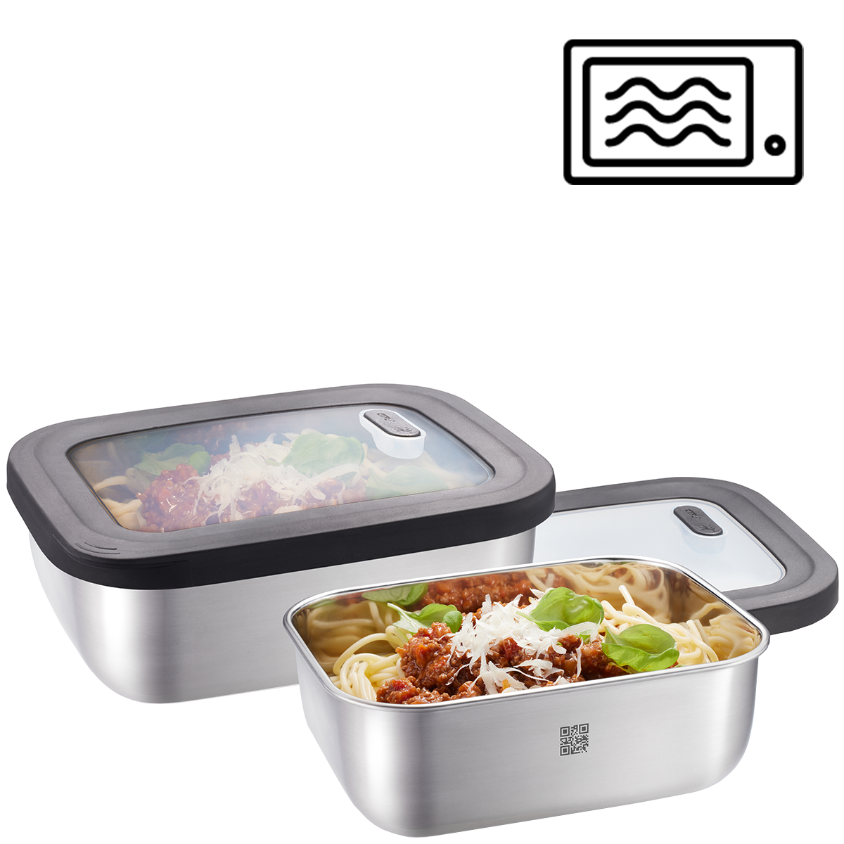 Food storage container set PROVIDO, 2 pieces, rectangular (Freshness control and stock checks via app)
