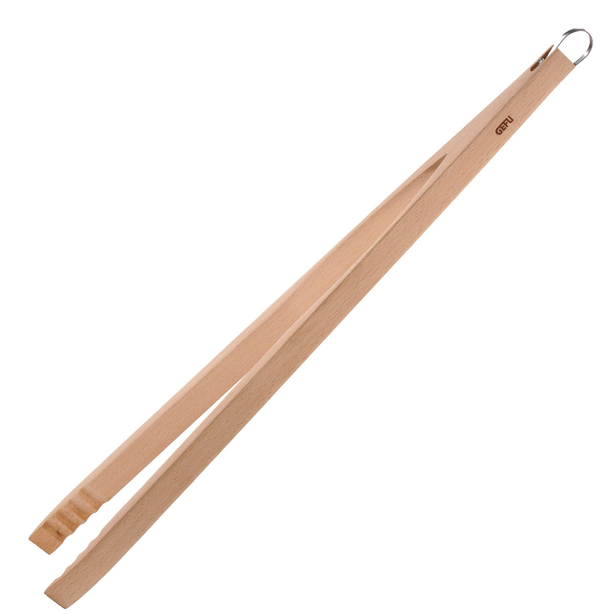 Holz-Küchenzange aus Buchenholz mit Aufhängeöse Lange Holz-Küchenzange aus Buchenholz mit Metallaufhänger