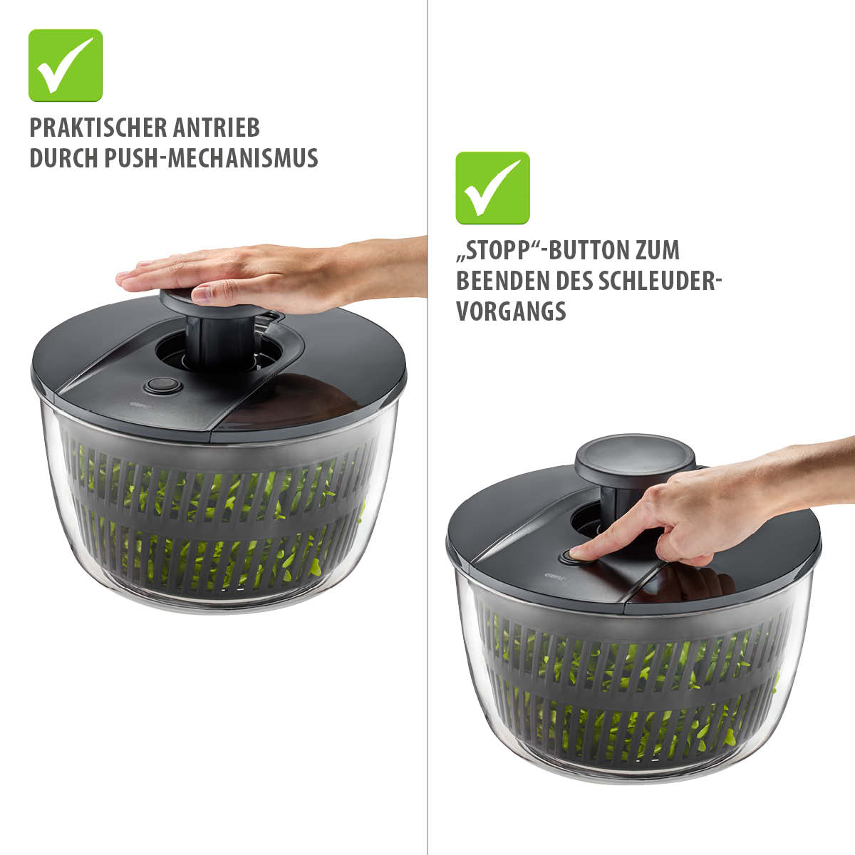 Salad spinner PUSH IT, Ø 25 cm